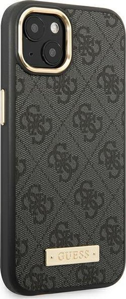 Klliko Guess 4G Logo Plate MagSafe për iPhone 14 Plus 6.7", e zezë