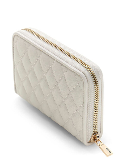 Portofol GUESS Atabey Quilted, mesatar, me zinxhir, rozë
