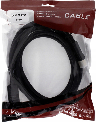 Kabllo DisplayPort Pawonik, 3m, 4K UHD, e zezë