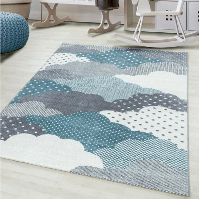 Tapet për kalamajt Carpet Clouds Blue, 160x230 cm, me ngjyra blu