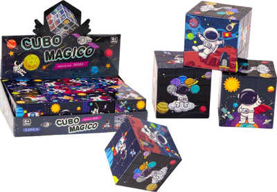 Lodër kub magjik LEANToys Cosmos, 3x3, motiv hapësirë, shumëngjyrësh