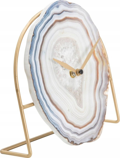 Orë tavoline Twin Table Clock, metal dekorativ, 20x7x19.5 cm, e artë