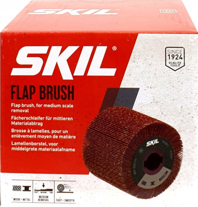 Furçë flap Skil, heqje mesatare, për dru dhe metal