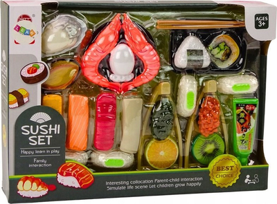 Set lodrash sushi për kalamoj, 24 pjesë, me gjëra kuzhine, shumëngjyrësh