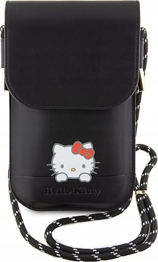 Торбичка за телефон Hello Kitty Hello Lthr Phn Bag 10, кожа, црна