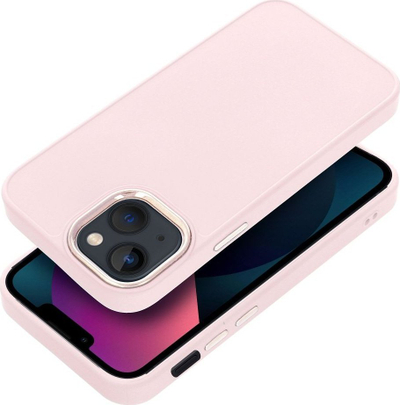 Kapenë telefoni për iPhone 13 Mini, matte, me kornizë kamere, rozë e çelët