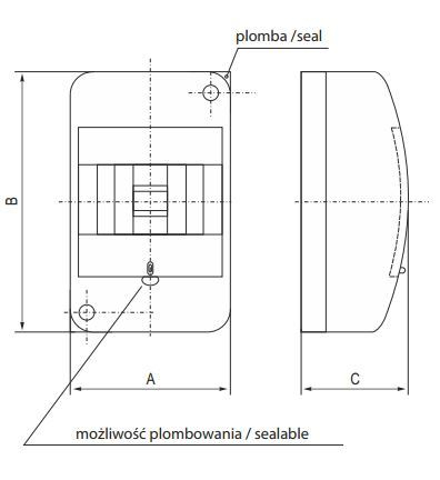 Siguresë Elektro-Plast, IP40, 198 x 88 x 62 mm