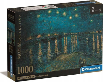 Puzzle Clementoni Museum Collection Van Gogh, 1000 copë, 70 x 50 cm, shumëngjyrësh