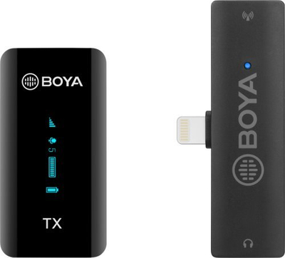 Mikrofon wireless Boya BY-XM6-S3, 2.4 GHz, për iPhone Lightning, i zi