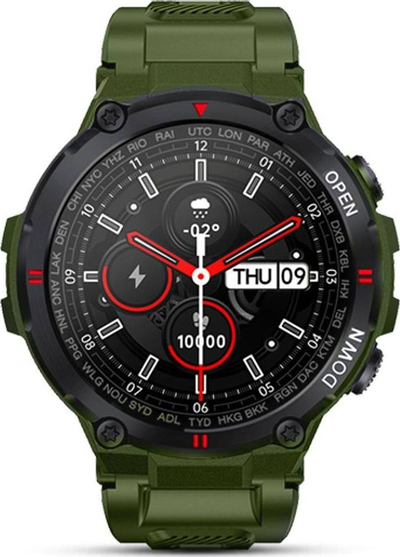 Smartwatch Giewont GW430-3, ekran me prekje, mat aktivitetin, i gjelbër