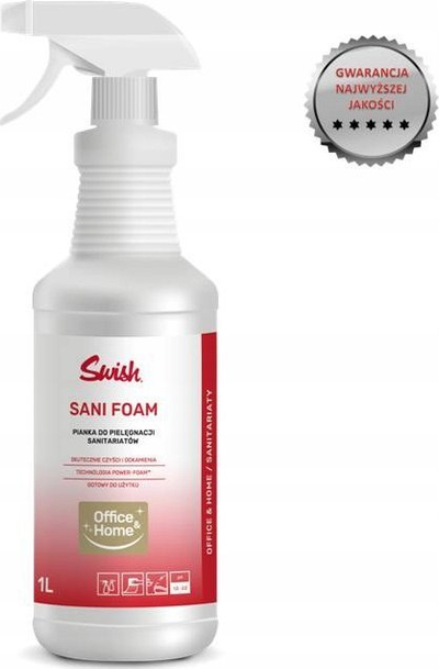 Shkumë pastruese Swish Sani Foam 1L, për banjo dhe sipërfaqe sanitare