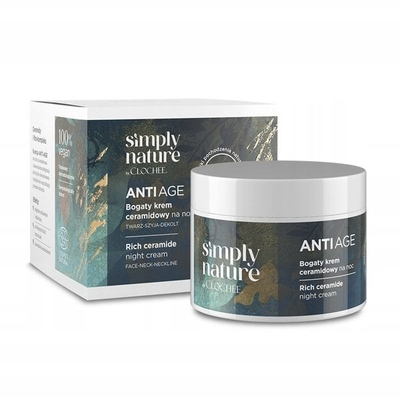 Ноќен крем за лице Clochee Simply Nature Ceramide Cream, регенерирачки, хидратантен
