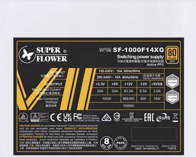 Burim energjie Super Flower Super Flower Leadex VII XG White ATX 3.0, 1000W