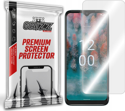 Xham mbrojtës hibrid GrizzGlass HybridGlass për Nokia C12, transparent