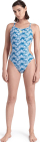 Kostum banje njëpjesësh Arena Breaker Hooked Reversible, MaxLife Eco, i kthyeshëm, blu me print