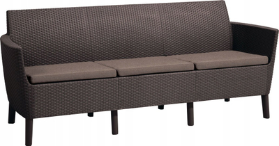 Set mobiljesh kopshti Keter Salemo 3 Seater, divan treshe me 2 karrige dhe tavolinë, gri e errët
