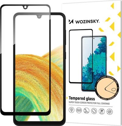 Stakllë mbrojtëse Wozinsky Full Glue për Samsung Galaxy A34 5G, xham i temperu, korniz e zezë