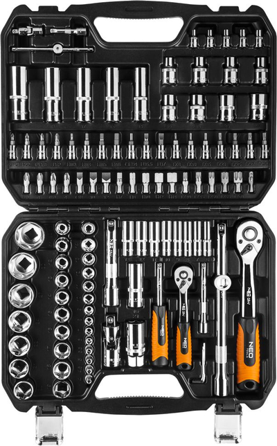 Set veglash pune 1/4" 1/2" me 110 pjesë Neo 08-666