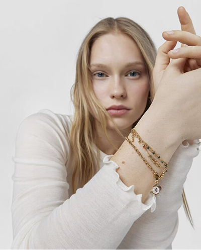 Byzylyk për femra Tous Bold Bear 1003972400, i artë/ i gjelbër