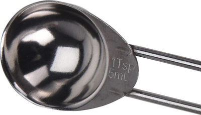 Set lugë matëse kuzhine, 4 copë, çelik inox, argjendtë
