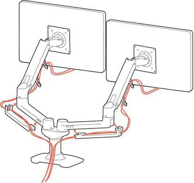 Mbajtëse tavoline për monitorë Ergotron LX Dual 45-245-224, për 2 monitorë deri 27", argjendtë