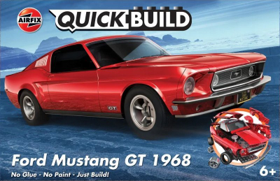 Model makinë Airfix QUICKBUILD Ford Mustang GT 1968, lodër ndërtimi, shumëngjyrëshe