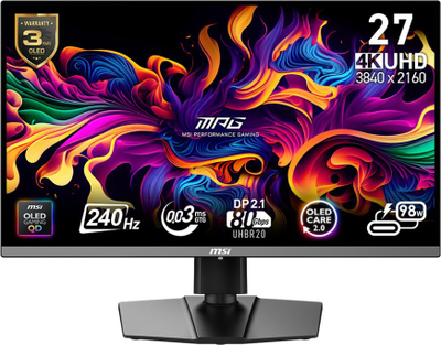 Монитор MSI MPG 272URX QD OLED, 27\", 4K UHD, црн