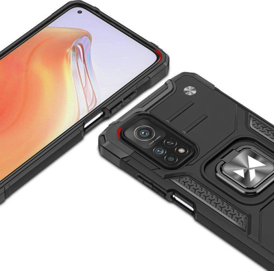 Këllëf telefoni Wozinsky Ring Armor për Xiaomi Poco M4 Pro 5G, Redmi Note 11, Redmi Note 11T 5G, me unazë magnetike, silikoni hibrid, blu