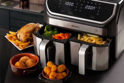 Fritezë me ajër Ariete Dual 4625, 9L, dy kosha, metalike