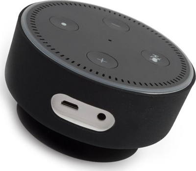 Силиконска обвивка XREC за Amazon Echo Dot, со вакуумска чашка, црна