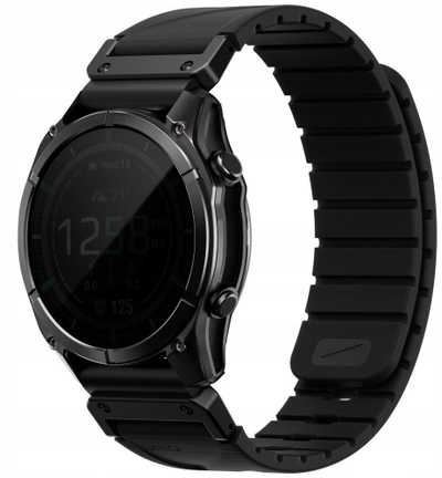 Rrip ore Uniq Fluo Strap për Garmin, 22mm, silikon, i zi
