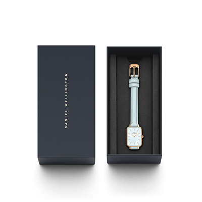 Ora Daniel Wellington DW00100638, 20mm, rip lëkure, e kaltër
