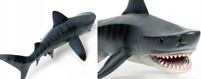 Figurinë peshkaqeni LANKA NOVELTIES Great White Shark, 18cm, lateks natyral, gri