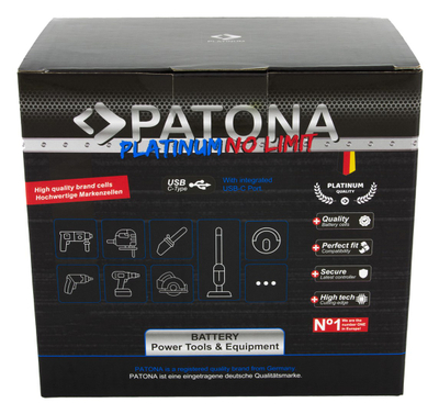 Set bateri dhe karikues Patona për Bosch BAT043 BAT045, 18V, i zi