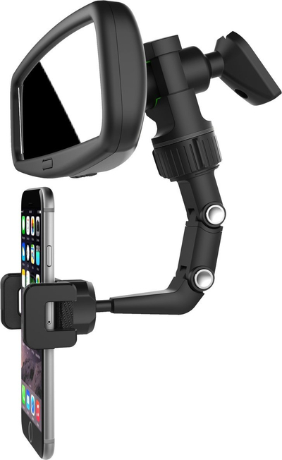 Mbajtës rrotullues telefoni për makinë, 360°, universal, i zi