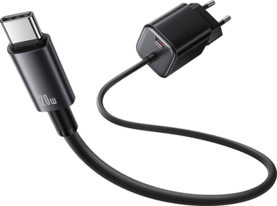 Полнач USB Usams JC Series CC261, 20W GaN, 2x USB C, црн