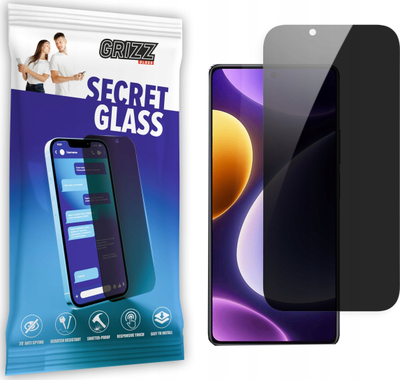 Xham mbrojtës privatësie Grizz SecretGlass për Xiaomi Redmi Note 12 Turbo, 9H, ekran i plotë, transparent