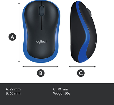 Set maus dhe mousepad Logitech M185, pa tela, me mousepad Studio Series, blu dhe grafit