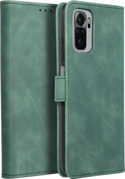 Kapak telefoni Forcell Tender Book, për Xiaomi Redmi Note 10 Pro Max, lëkurë eco, jeshil