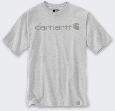 Bluzë T-shirt Carhartt Dearborn Relaxed Logo, pambuk, për burra, gri e çelët, S