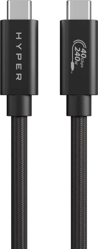 Kabllo USB HYPER HyperDrive Next USB4 Gen 3x2, USB C, 1.2m, e zezë