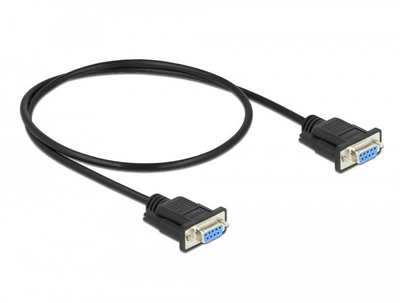 Kabllo seriale DeLOCK 86614, RS-232 null modem, 0.5 m, e zezë