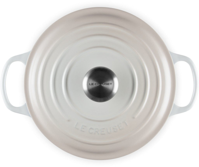 Tenxhere gize Le Creuset Signature Round Dutch Oven, 4.5L, me smalt, e bardhë Meringue