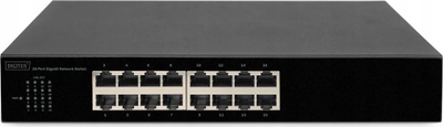Ruter rrjeti Digitus 16 Port Gigabit, RJ45, metalik, i zi