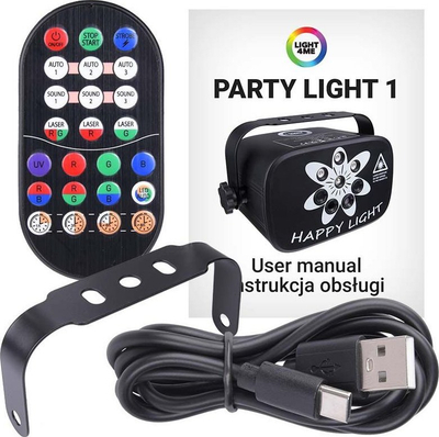 Efekt drite Light4Me Party Light 1, LED RGB UV, lazer i kuq edhe jeshil, i zi