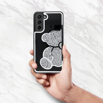Футрола Teddy Bear за Samsung S23, PU TPU, сребрена