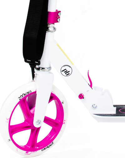 Trotinet PowerBlade PB Skull, тркала 200mm, преклопен, бело розов