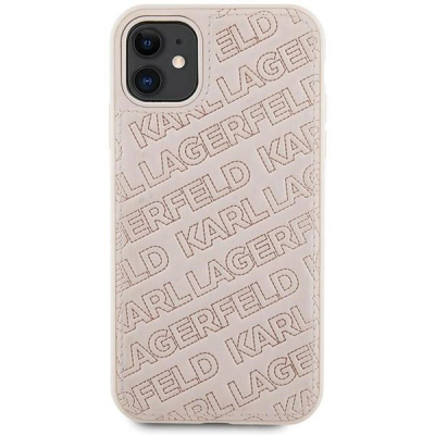 Mbrojtëse telefoni Karl Lagerfeld Quilted K Pattern për iPhone 11, skeç antishok, rozë