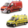 Lodër makinë Bburago Renault Master Ambulance Fire Brigade 32008, shkallë 1:50, metalike, e kuqe a e verdhë