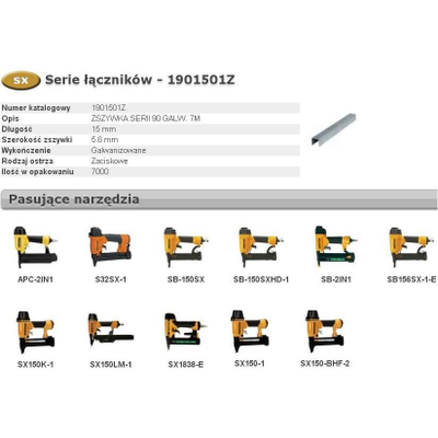 Галванизирани спојници SX 1901501Z, 15mm, 7000 парчиња, сива